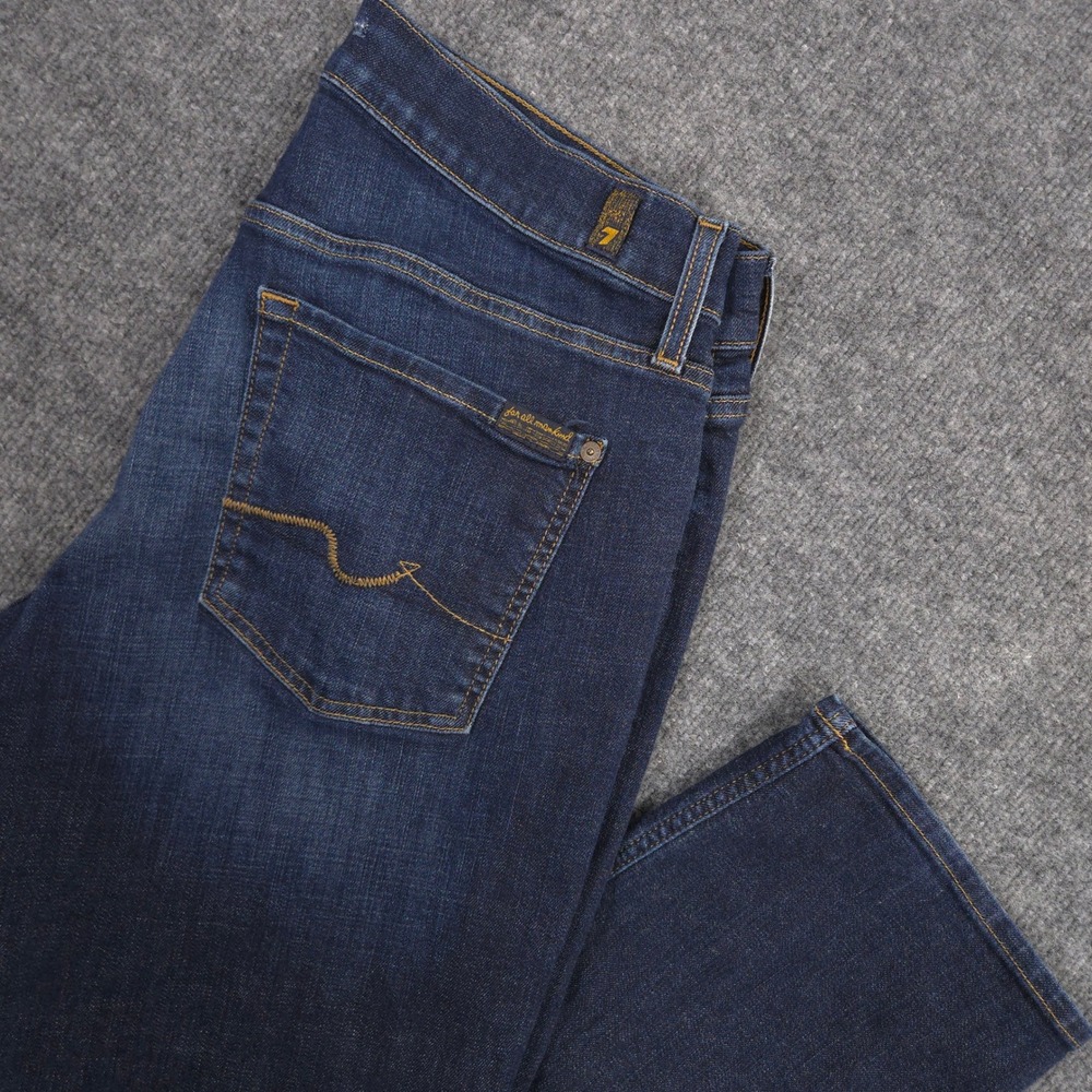 7 For All Mankind Austyn Jeans Mens 34X32 Blue Relaxed Straight Dark Wash Denim